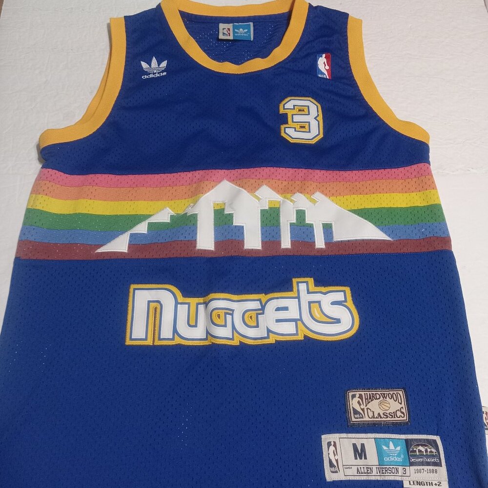 Adidas Men's Hardwood Classics Allen Iverson Denver Nuggets Basketball Jersey M